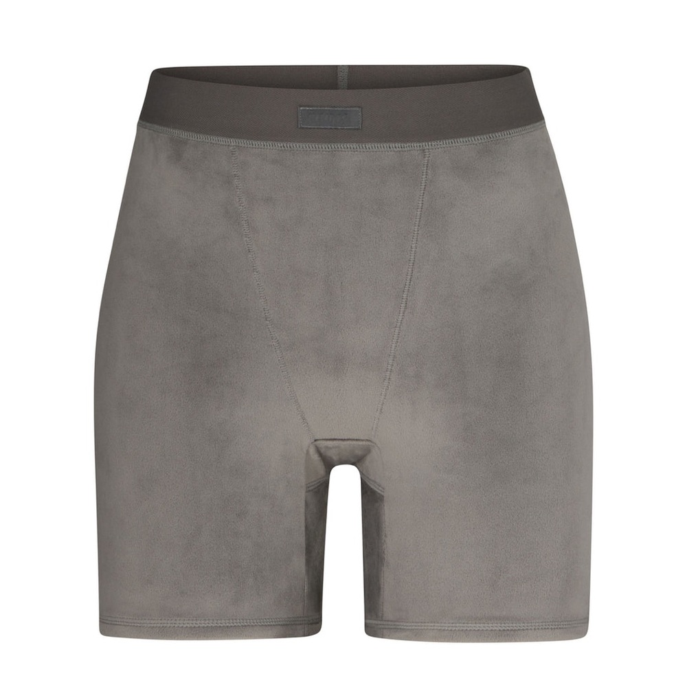 SKIMS Velour Biker Shorts- Gunmetal Gray